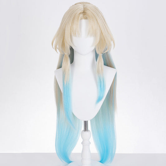 BoomCosplay Game HSR Cosplay Pearl Light Golden Blue 100cm Wig