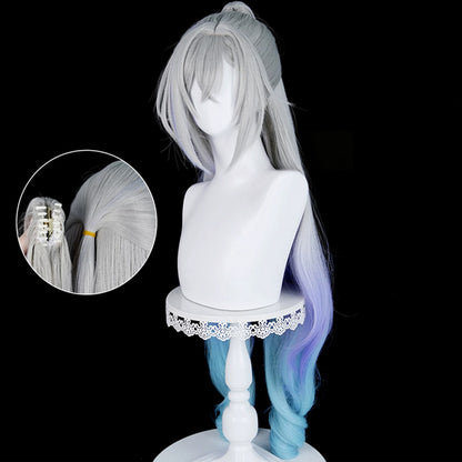 BoomCosplay Game HSR Cosplay Silver Wolf LV.999 Gradient Color 100cm Wig