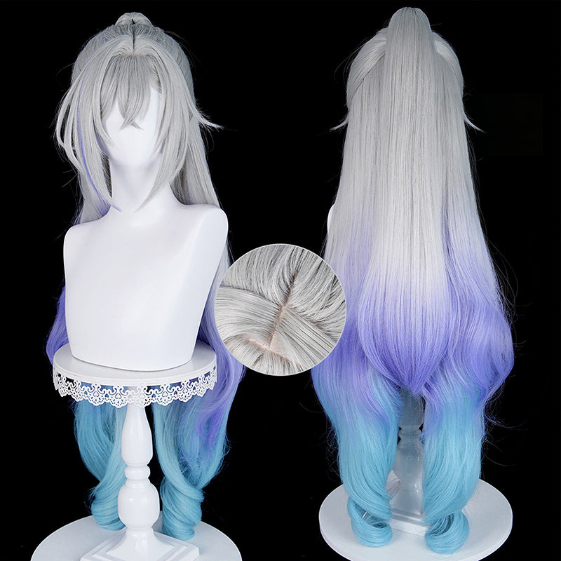 BoomCosplay Game HSR Cosplay Silver Wolf LV.999 Gradient Color 100cm Wig