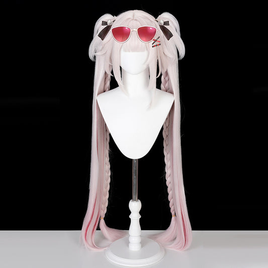 BoomCosplay Game HSR Cosplay Sparxie Candy-Coated Waves Silver Sakura Pink Gradient 100cm Wig