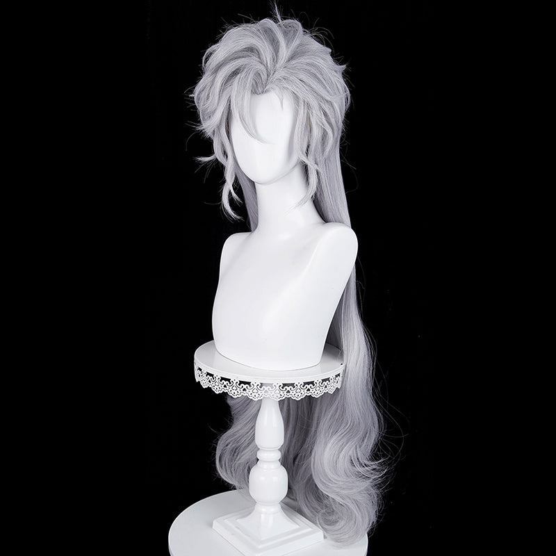 BoomCosplay Game Love and Deepspace Cosplay Sylus Silver Winged Demon Gray 90cm Wig