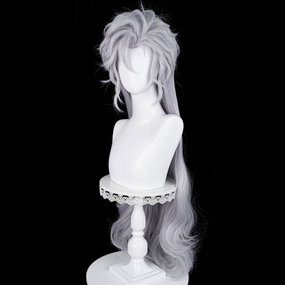 BoomCosplay Game Love and Deepspace Cosplay Sylus Silver Winged Demon Gray 90cm Wig