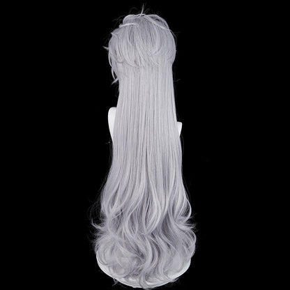 BoomCosplay Game Love and Deepspace Cosplay Sylus Silver Winged Demon Gray 90cm Wig