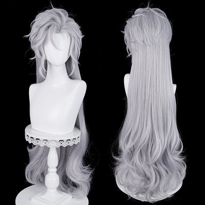 BoomCosplay Game Love and Deepspace Cosplay Sylus Silver Winged Demon Gray 90cm Wig