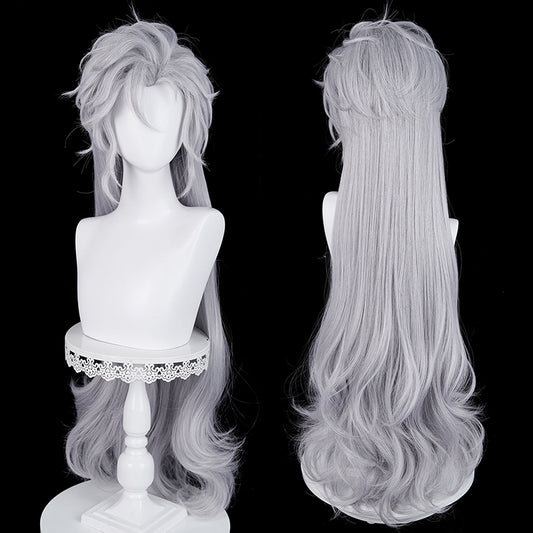 BoomCosplay Game Love and Deepspace Cosplay Sylus Silver Winged Demon Gray 90cm Wig