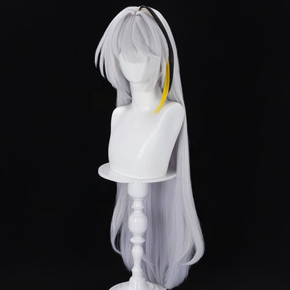 BoomCosplay Game NTE Cosplay Hathor Light Purple Gray Gradient Black Yellow 100cm Wig