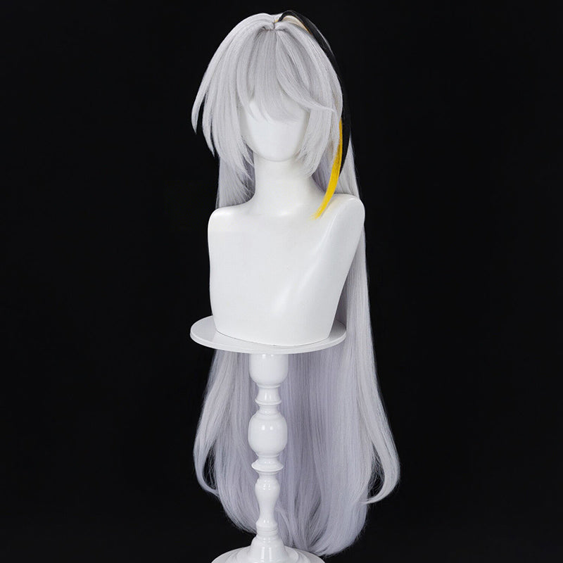 BoomCosplay Game NTE Cosplay Hathor Light Purple Gray Gradient Black Yellow 100cm Wig