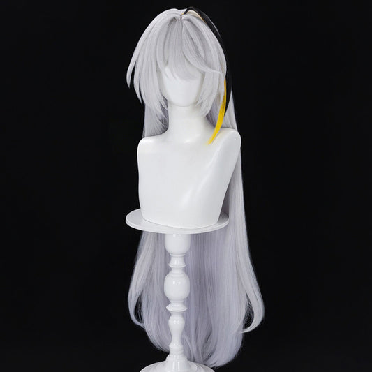 BoomCosplay Game NTE Cosplay Hathor Light Purple Gray Gradient Black Yellow 100cm Wig