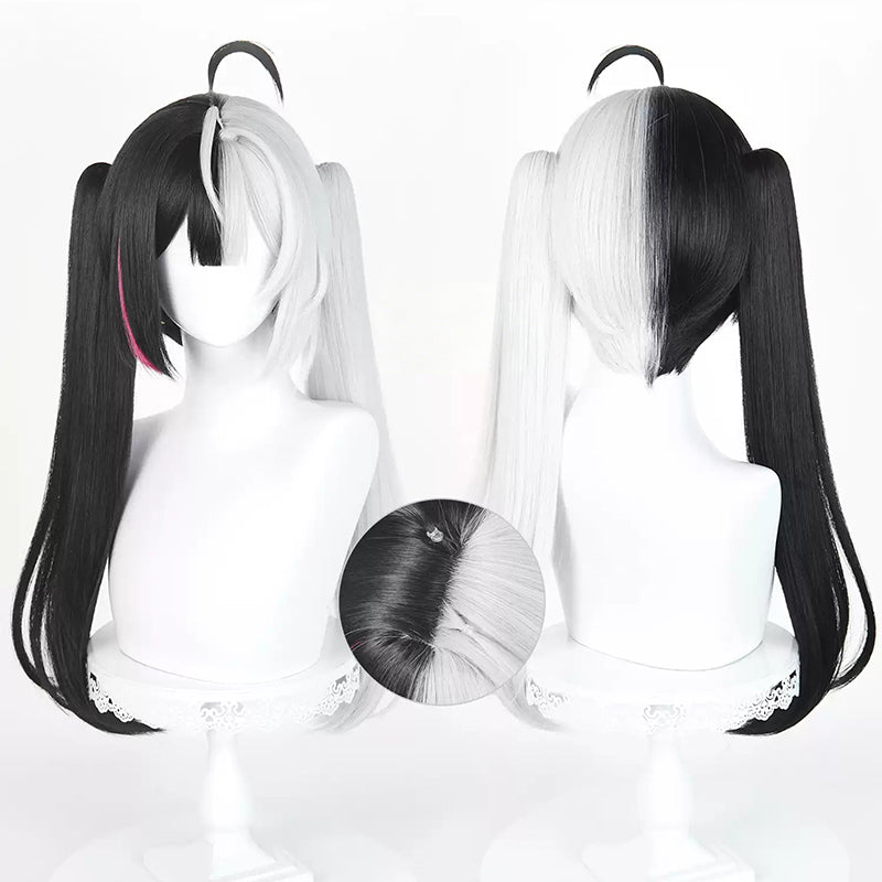 BoomCosplay Game NTE Cosplay Lacrimosa Black Silver White 58cm Wig