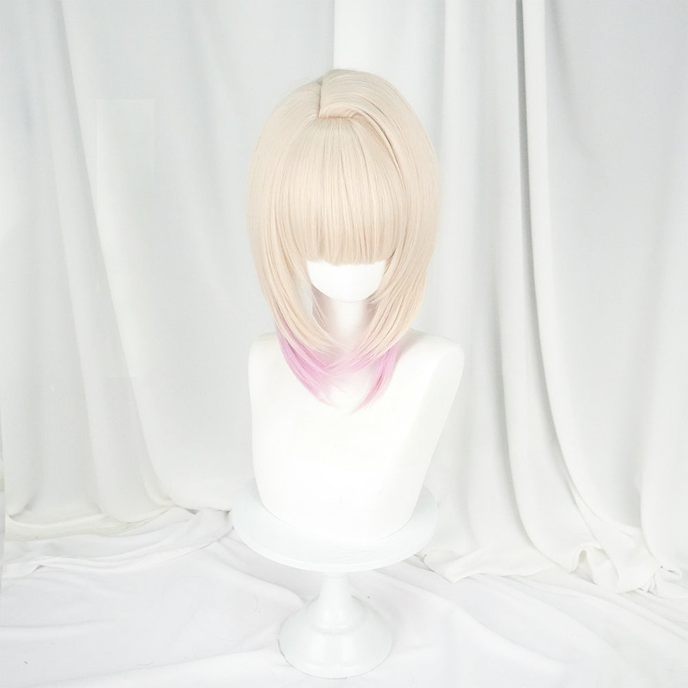 BoomCosplay Game Streamer Girl Cosplay Light Golden Pink Purple 40cm Wig