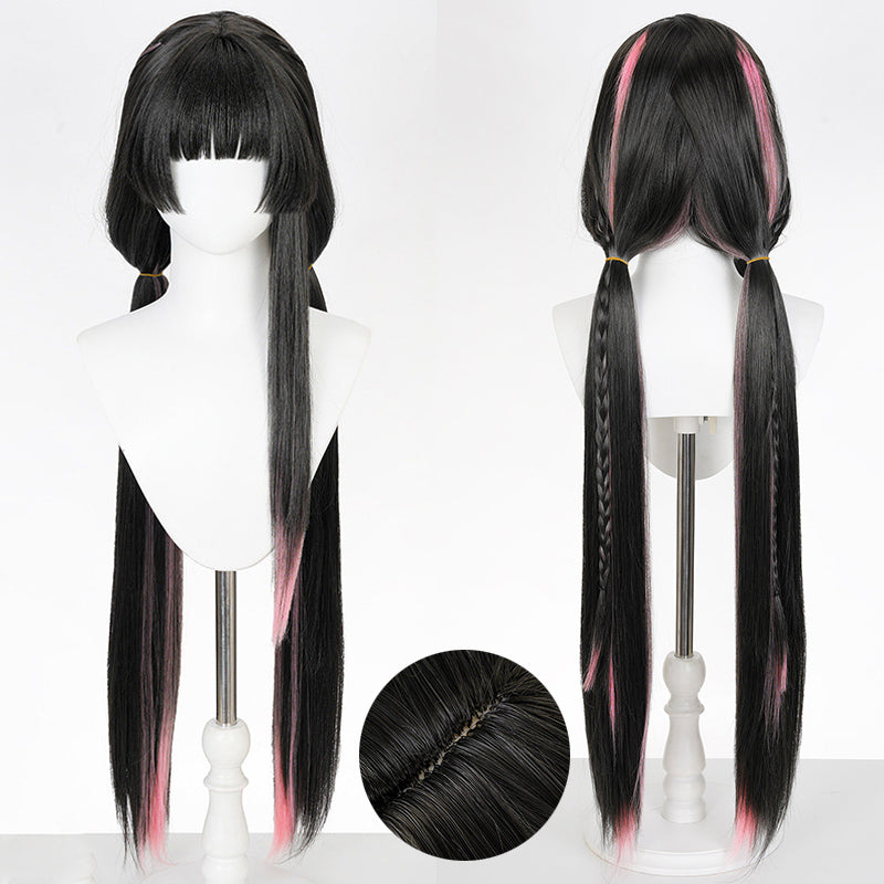 BoomCosplay Spiel Wuwa Cosplay Denia Pink Lila Blau 100cm Perücke