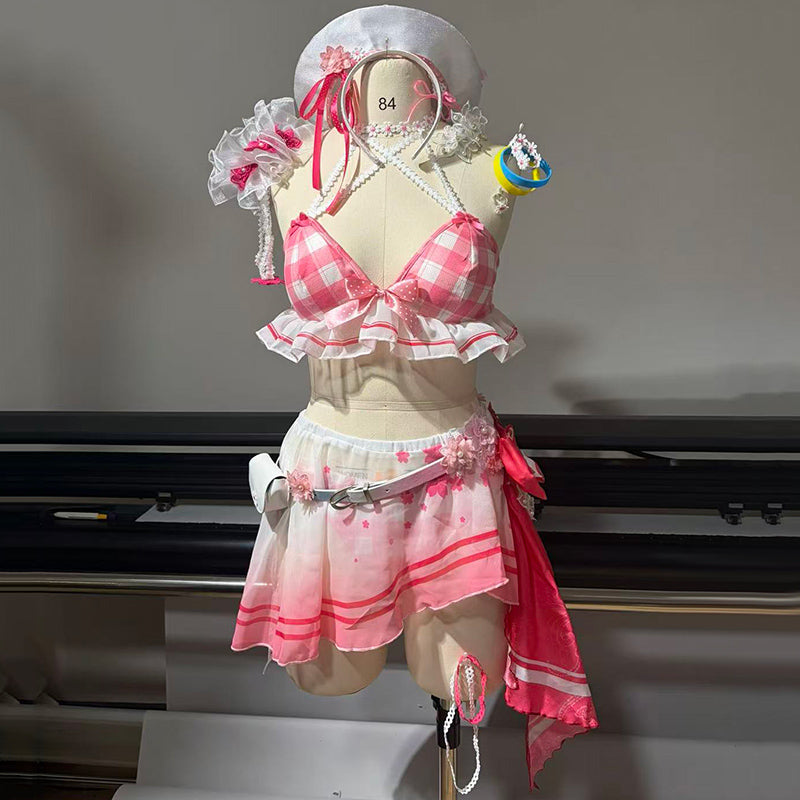 BoomCosplay Game WuWa Cosplay Chisa Peach Parfait Swimsuit Costume