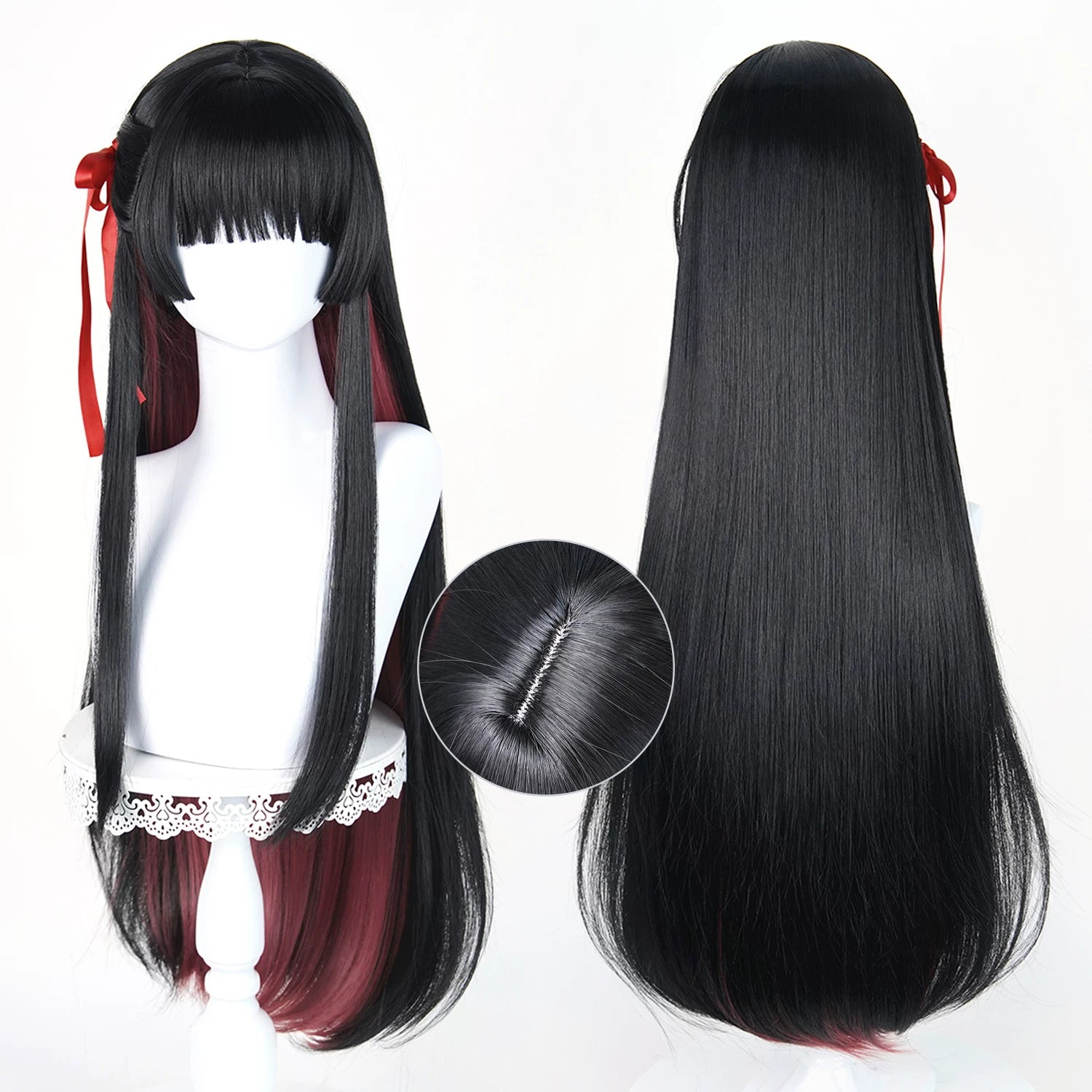 BoomCosplay Spiel Wuwa Cosplay Denia Pink Lila Blau 100cm Perücke