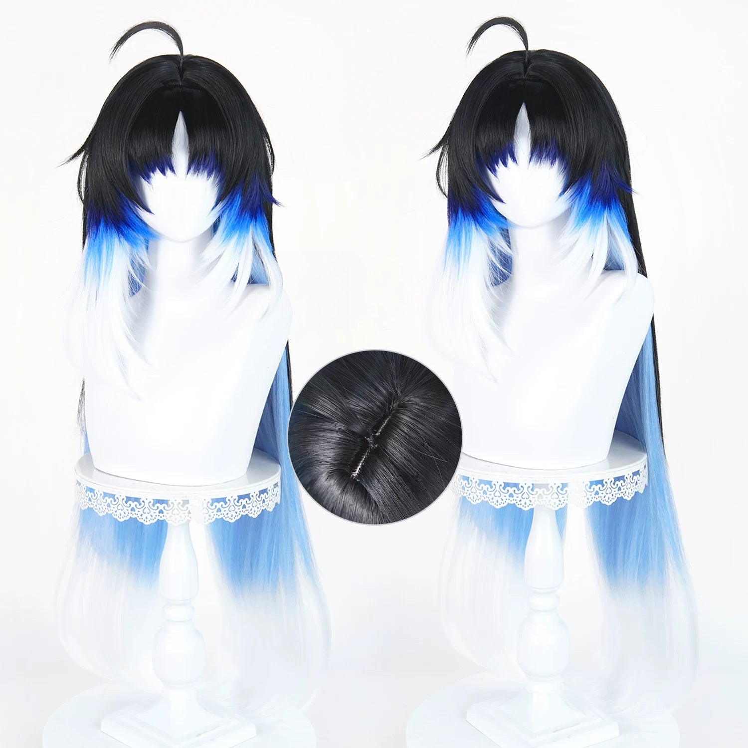 BoomCosplay Spiel Wuwa Cosplay Denia Pink Lila Blau 100cm Perücke