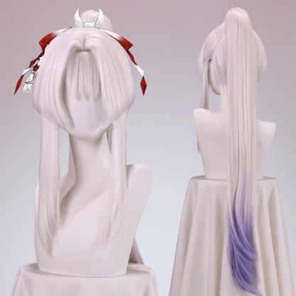 BoomCosplay Game Wuwa Cosplay Hiyuki White Gradient Purple Wig