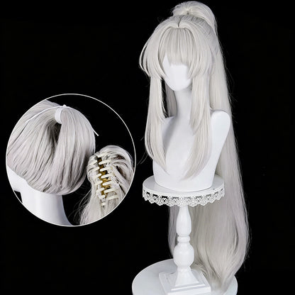 BoomCosplay Game Wuwa Cosplay Hiyuki Wig Pink Silver 100cm Wig