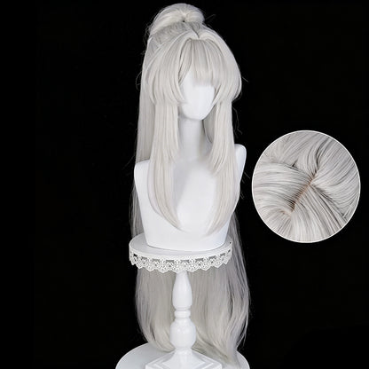 BoomCosplay Game Wuwa Cosplay Hiyuki Wig Pink Silver 100cm Wig