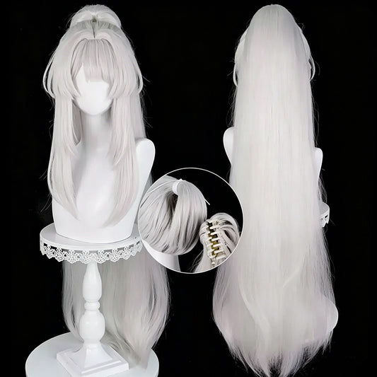 BoomCosplay Game Wuwa Cosplay Hiyuki Wig Pink Silver 100cm Wig