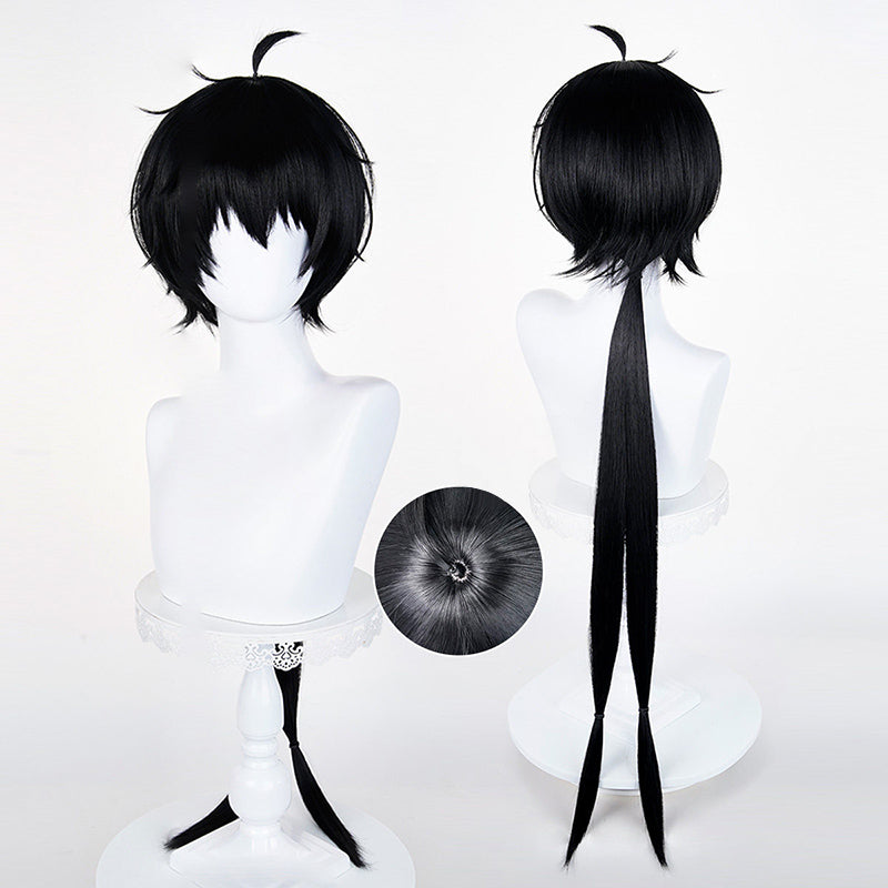 BoomCosplay Game Wuwa Cosplay Male Rover Black 98cm Wig