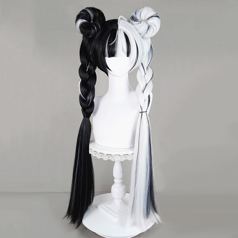 BoomCosplay Game ZZZ Cosplay Dialyn Black White 80cm Wig