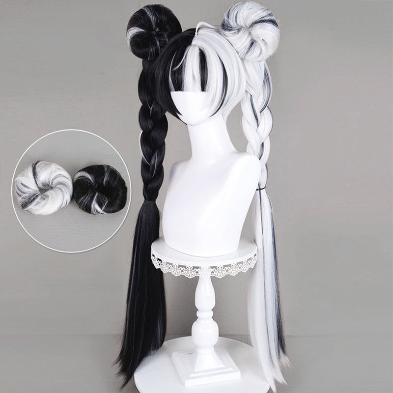BoomCosplay Game ZZZ Cosplay Dialyn Black White 80cm Wig