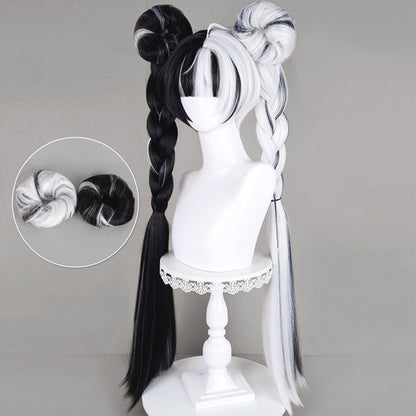 BoomCosplay Game ZZZ Cosplay Dialyn Black White 80cm Wig
