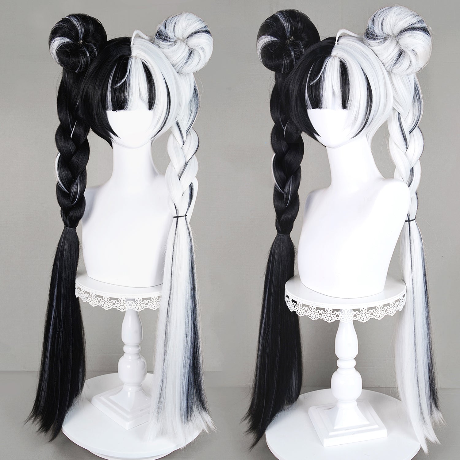 BoomCosplay Game ZZZ Cosplay Dialyn Black White 80cm Wig