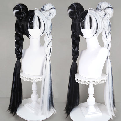 BoomCosplay Game ZZZ Cosplay Dialyn Black White 80cm Wig
