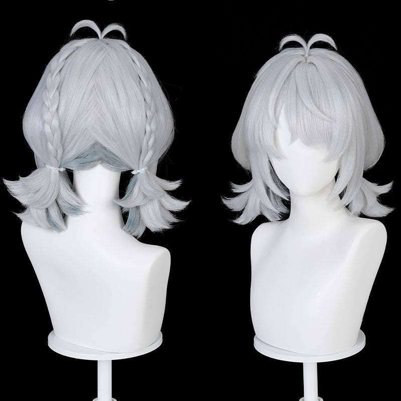 BoomCosplay Game ZZZ Cosplay Dracaene Sunbringer Custom Color Gradient Blue Silver Gray 45cm Wig