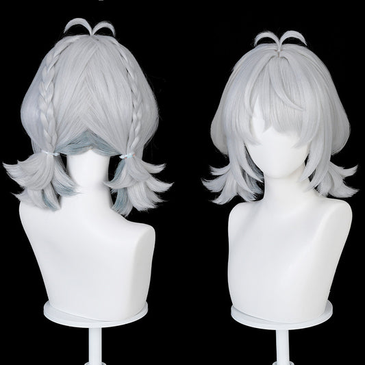 BoomCosplay Game ZZZ Cosplay Dracaene Sunbringer Custom Color Gradient Blue Silver Gray 45cm Wig