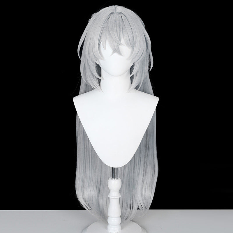 BoomCosplay Game ZZZ Cosplay Eldreda Sunbringer Custom Color Blue Silver Gray 90cm Wig