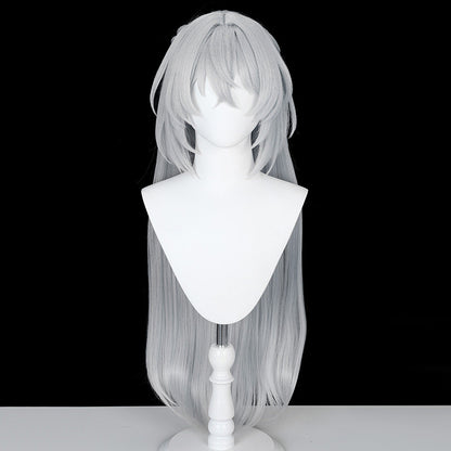 BoomCosplay Game ZZZ Cosplay Eldreda Sunbringer Custom Color Blue Silver Gray 90cm Wig