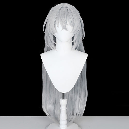BoomCosplay Game ZZZ Cosplay Eldreda Sunbringer Custom Color Blue Silver Gray 90cm Wig