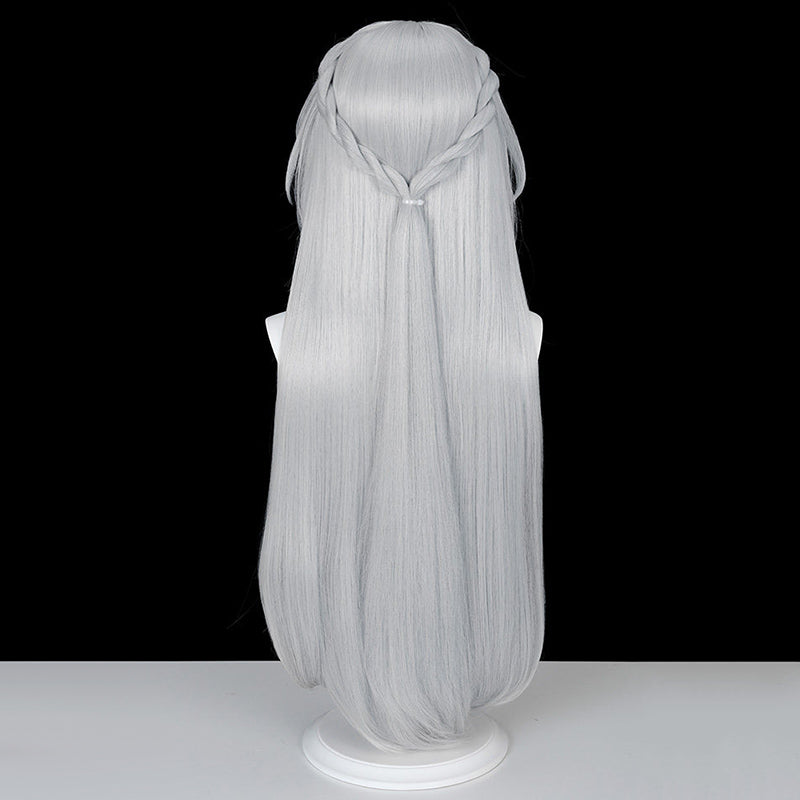 BoomCosplay Game ZZZ Cosplay Eldreda Sunbringer Custom Color Blue Silver Gray 90cm Wig