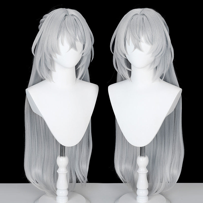 BoomCosplay Game ZZZ Cosplay Eldreda Sunbringer Custom Color Blue Silver Gray 90cm Wig