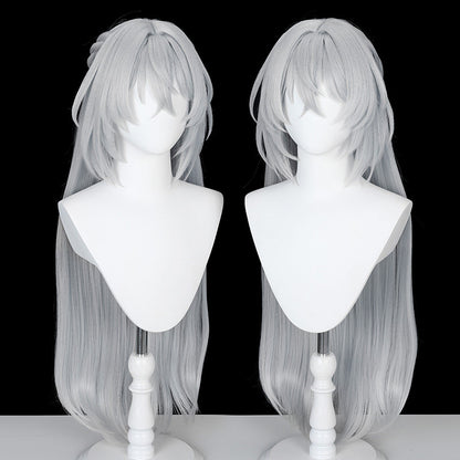 BoomCosplay Game ZZZ Cosplay Eldreda Sunbringer Custom Color Blue Silver Gray 90cm Wig