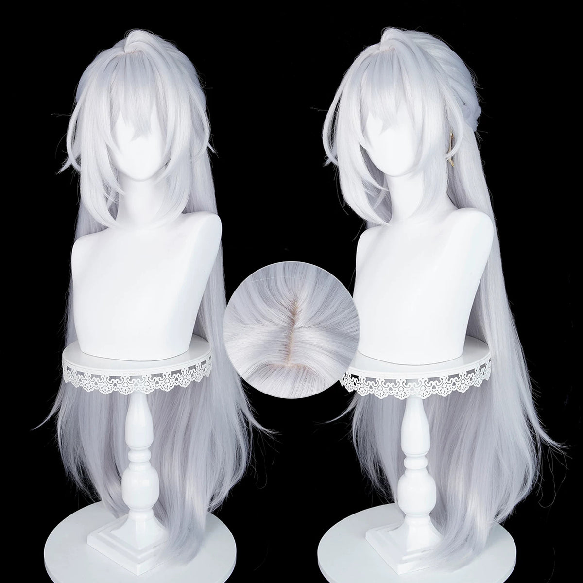 BoomCosplay Game ZZZ Cosplay Severian Lowell Silver White 98cm Wig