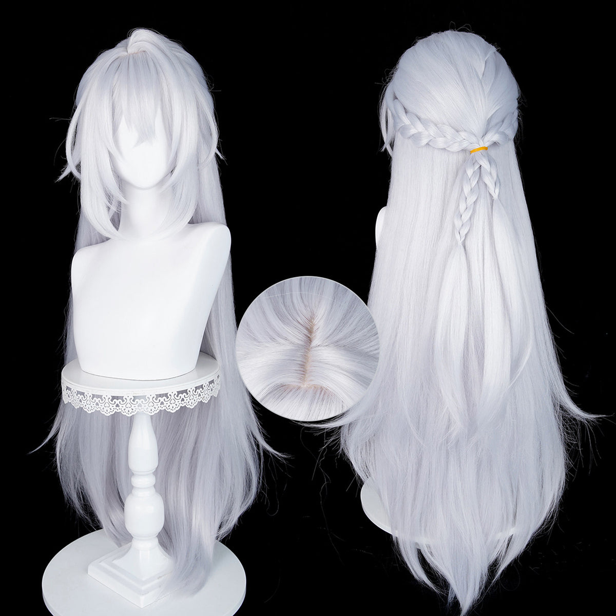 BoomCosplay Game ZZZ Cosplay Severian Lowell Silver White 98cm Wig