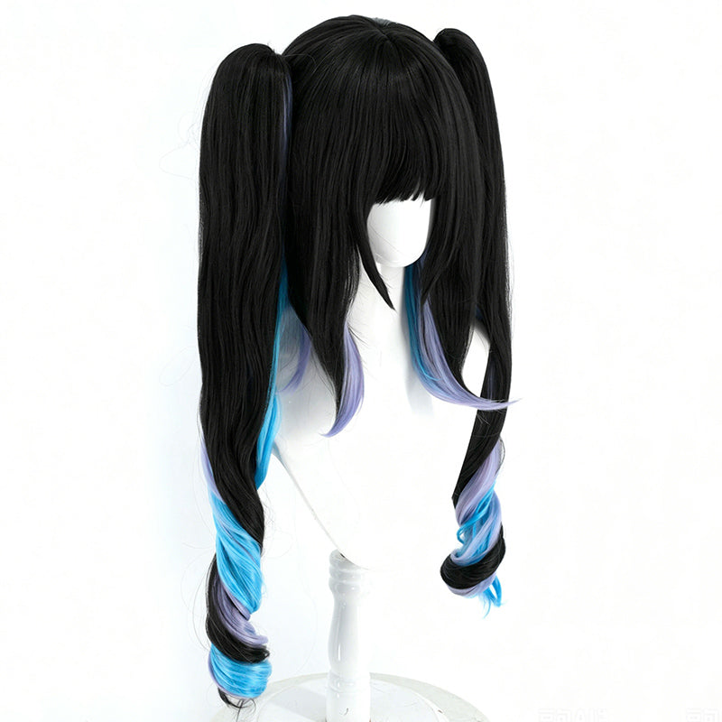 BoomCosplay Spiel Wuwa Cosplay Denia Pink Lila Blau 100cm Perücke