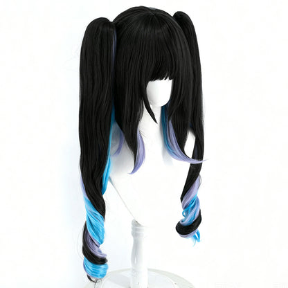 BoomCosplay Spiel Wuwa Cosplay Denia Pink Lila Blau 100cm Perücke
