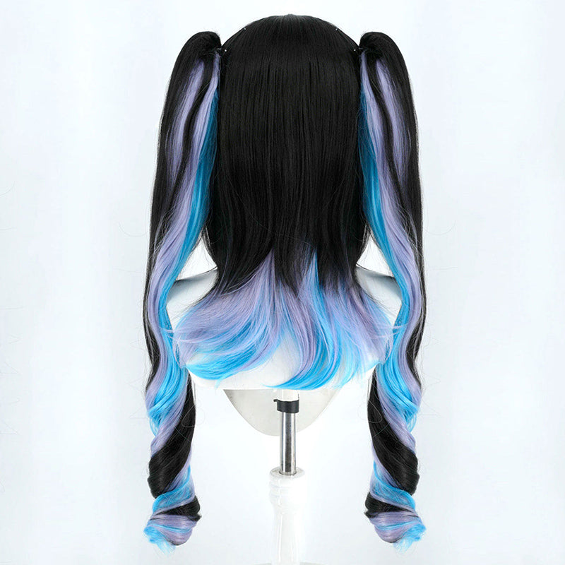 BoomCosplay Spiel Wuwa Cosplay Denia Pink Lila Blau 100cm Perücke