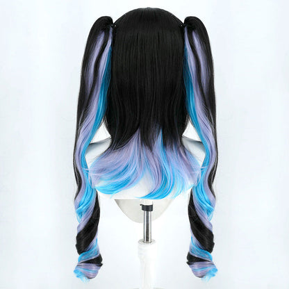 BoomCosplay Spiel Wuwa Cosplay Denia Pink Lila Blau 100cm Perücke