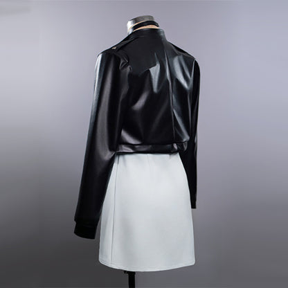 BoomCosplay Anime Supermarket Cosplay Dress Leather Coat Costume
