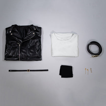 BoomCosplay Anime Supermarket Cosplay Dress Leather Coat Costume
