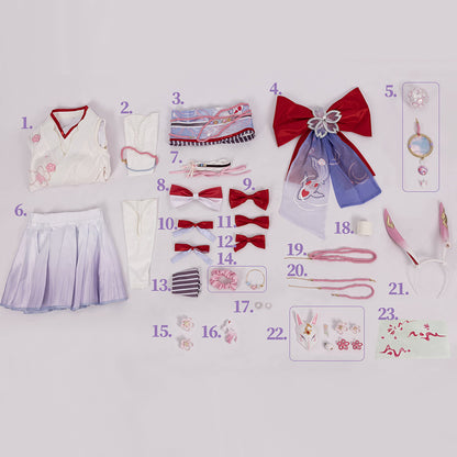 BoomCosplay 【In Stock】【S-XXL】Game HSR Cosplay Evanescia Lunar Blossoming Sakura Costume