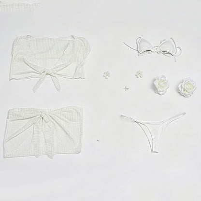 BoomCosplay【S-L】【In Stock】Game Cosplay Crystal Wave White Swimsuit Costume