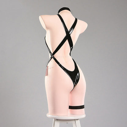 BoomCosplay【S-L】Game Cosplay Crystal Wave Black Swimsuit Costume