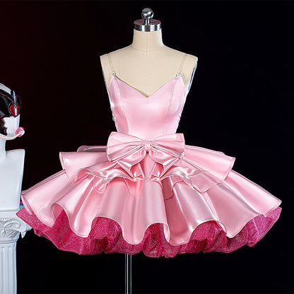 BoomCosplay【S-XXL】Anime Cosplay Zombie Girl Pink Dress Costume