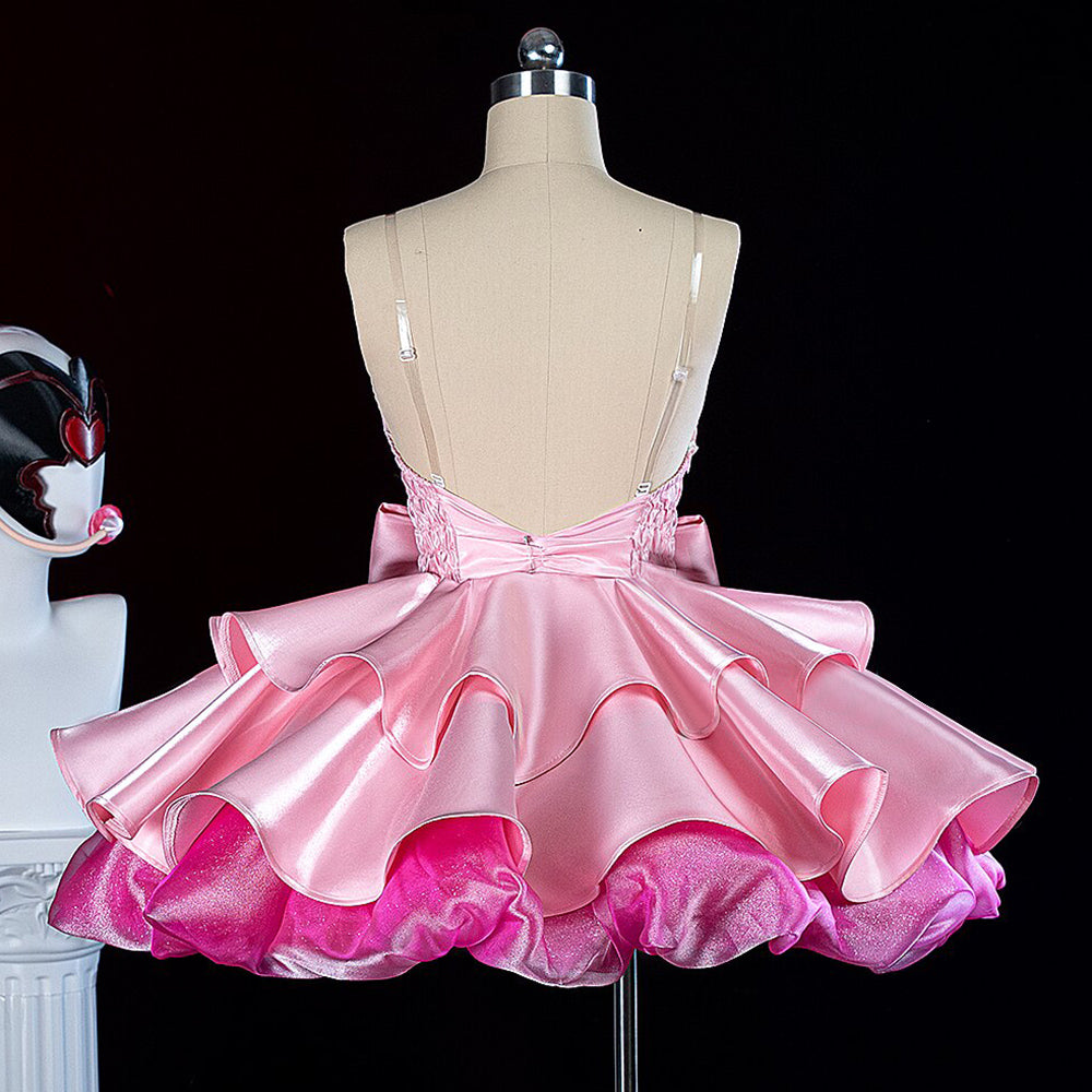 BoomCosplay【S-XXL】【In Stock】Anime Cosplay Zombie Girl Pink Dress Costume
