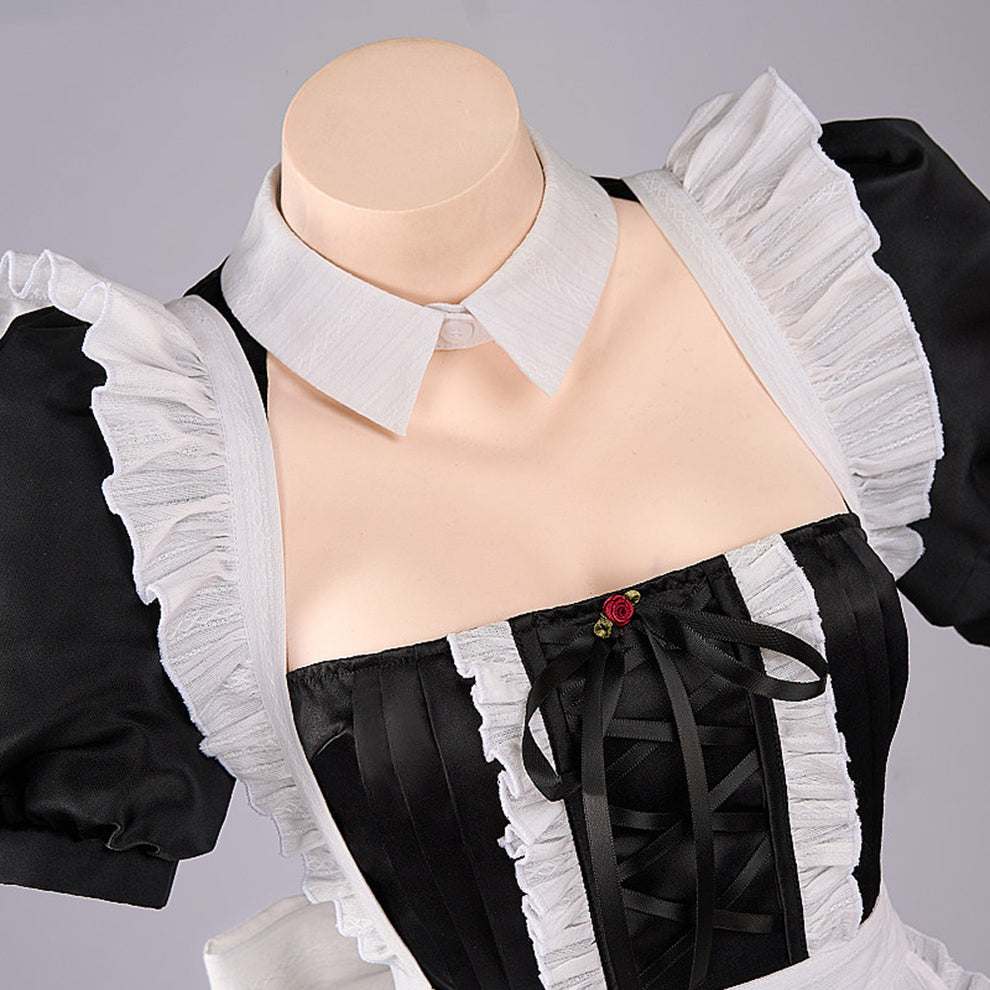 BoomCosplay【S-XXL】Game Cosplay Glass Curtsy Maid Dress Costume ...